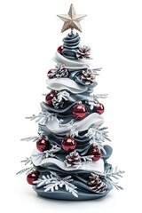 Christmas tree at home decoration isolated white background