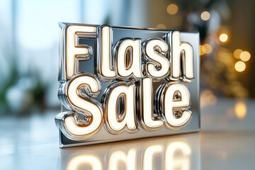 Shimmering Lights luxurious "Flash Sale" Neon Light sign on light background. Flash Sale Neon vectors, icons, clipart graphics, label