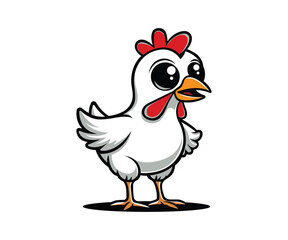 Fototapeta premium Cute cartoon chicken vector
