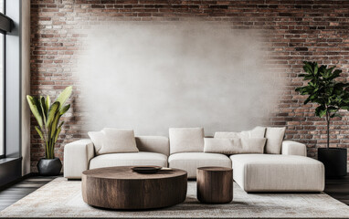 Modern loft apartment interiors with chic industrial design, artistic accents and cozy ambiance