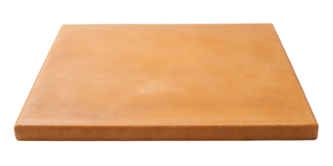 Rectangular terracotta slab with a smooth finish and warm earthy tones, perfect for flooring or architectural use. Isolated on transparent background, png.
