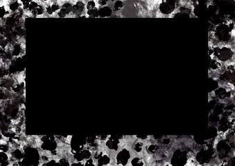 自然をイメージした抽象的なイラスト背景の黒い長方形のフレーム