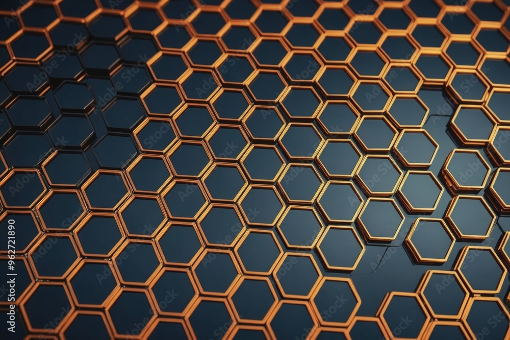 Wall mural abstract technological hexagonal background