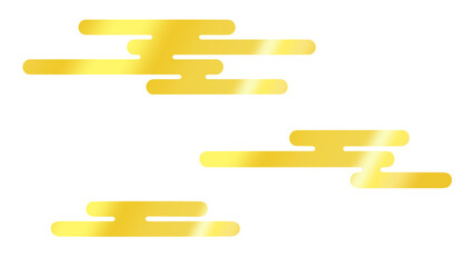 和風の金色に光るたなびく雲―霞　和風背景素材