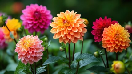 Elegant flowers blooming in vibrant hues