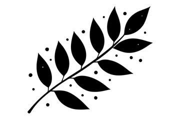 Beautiful vintage watercolor textured vector branch with blue leaves and dots. Winter wreath plant element. Floral foliage design artistic botany clip art collection