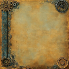 Naklejka premium Steampunk scrapbooking background