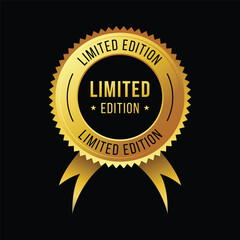 vector Limited edition golden guaranteed label
