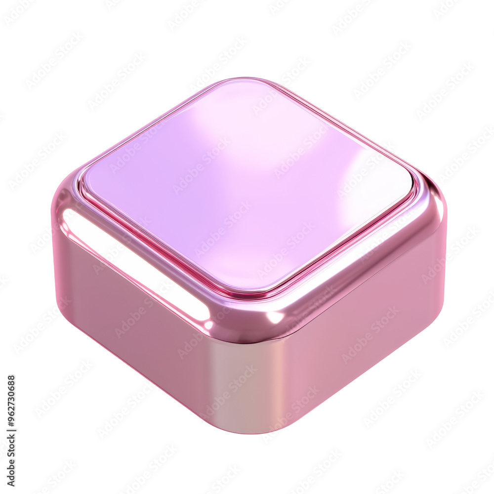 Poster abstract pink cube shape form 3d render icon isolated on transparent background cutout