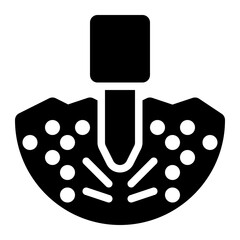 geotechnical, engineering, geotechnics, civil engineering, geology, earth materials solid or glyph icon