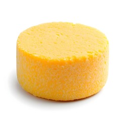 Macro Shot of a Perfect Polenta Dish Isolated on White Background