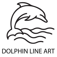 Dolphin line art illustration