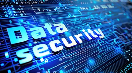 Data security concept with digital locks and code
