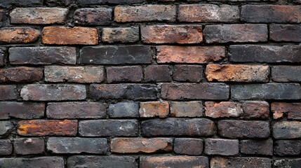 Obraz premium An old brick wall with weather spots , Red brick wall texture grunge background for interior design , brick tiled walls as background , Texture of old brick wall 
