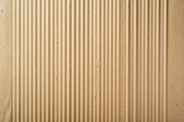 Fototapeta premium Abstract brown recycled paper background. Old Kraft paper texture box craft stripes pattern. top view , ai