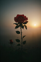 A Rose in Fog