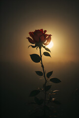 A Rose in Fog