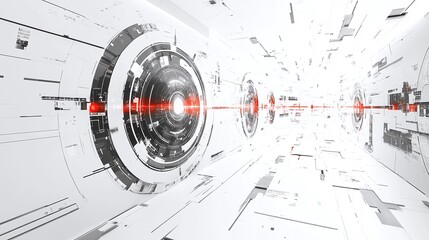 futuristic white technology hud interface with abstract graphic design style for innovative background templates