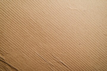 Abstract brown recycled paper background. Old Kraft paper texture box craft stripes pattern. top view , ai