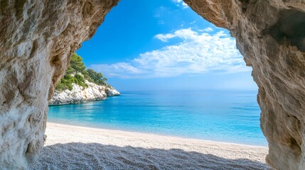 Stunning beach views from inside the cave