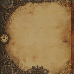 Scrapbooking background with clock theme