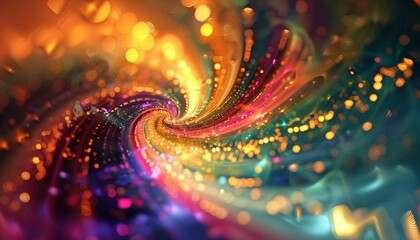 Vibrant Swirl of Colorful Lights and Energy Creating Mesmerizing Patterns, Dynamic Visual Masterpiece, Abstract Art
