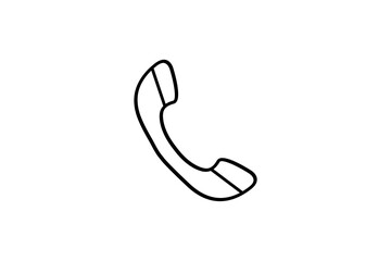 Simple black and white drawing of a telephone icon
