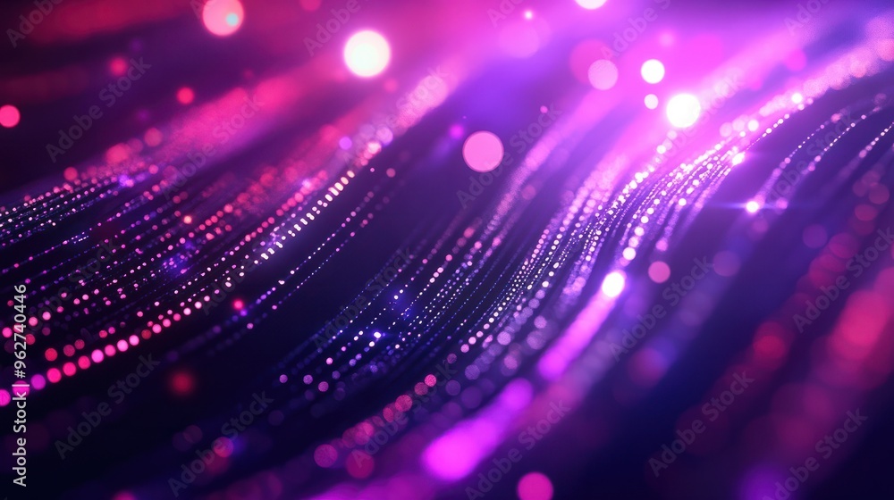 Aufkleber digital technology abstract background with blurred lights and moving lights, in the style of precis