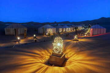 Tents in the desert, Morocco