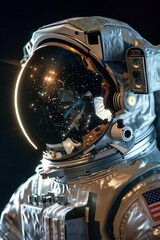 Fototapeta premium Close-up of a US astronaut