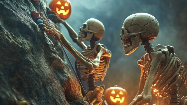 Skeletons Rock Climbing.