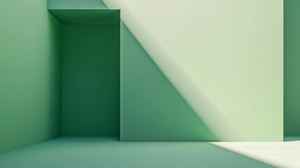 Fototapeta premium Products Stand, Promotion, Green background, Event, Abstract, background, background image, Space background, Pedestal, Business, Ceremony, 3D graphics, Geometric shapes, white space, Design, Exhibiti