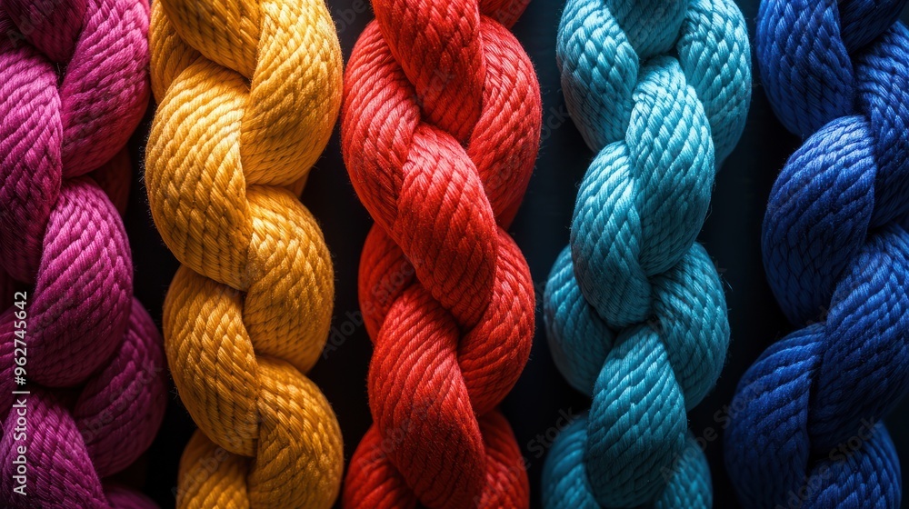 Aufkleber team rope diverse strength connect partnership together teamwork unity communicate support. strong d