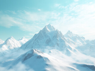 Obraz premium A high quality snowy landscape of a peaceful countryside with rolling hills, white snow