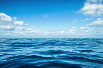 Obraz premium Blue Ocean, Water Surface and Blue Sky, ai