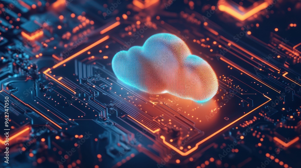 Poster cloud computing on circuit board