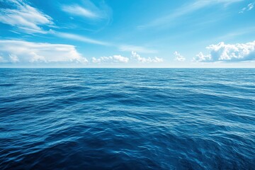 Fototapeta premium Blue Ocean, Water Surface and Blue Sky, ai