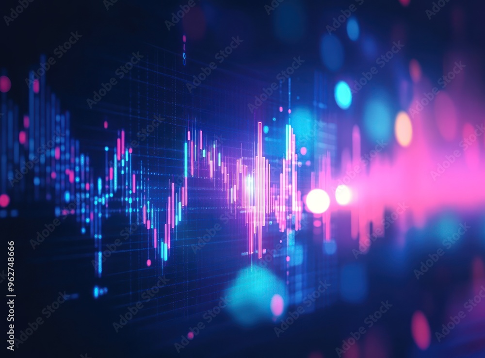 Poster abstract digital data visualization
