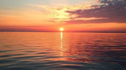 Golden Sunset over Calm Water