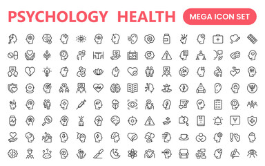 Mental Health and Psychology Icons: A Complete Collection for Therapy Sessions, Counseling, Emotional Well-being, Support Services, and Wellness Programs