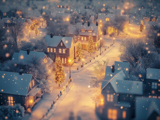 A high quality snowy landscape of a peaceful countryside with rolling hills, white snow