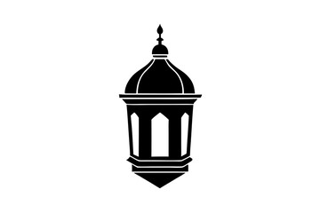 Islamic lantern silhouette, Islamic lantern light icon