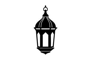 Fototapeta premium Islamic lantern silhouette, Islamic lantern light icon