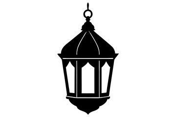 Islamic lantern silhouette, Islamic lantern light icon