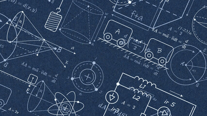 Physics formulas background .Education at school.illustration .