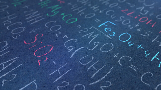 Handwritten formulas background.School background in chemistry .Letters and numbers .illustration. - Powered by Adobe