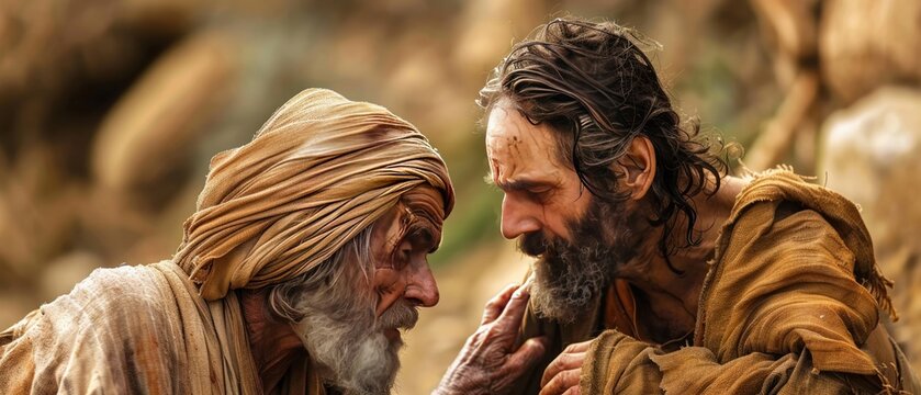 Jesus and a leper moment of healing