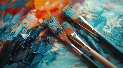 Obraz premium Paintbrushes on a Palette
