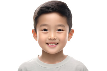 Young asian boy smiling on transparent background. PNG cut out. Vector. Childhood themes. Asian boy. Chinese boy. Japan boy. Image for graphic designer. Image for flyers.