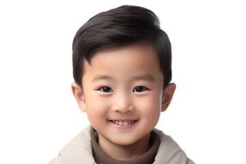 Young asian boy smiling on transparent background. PNG cut out. Vector. Childhood themes. Asian boy. Chinese boy. Japan boy. Image for graphic designer. Image for flyers.